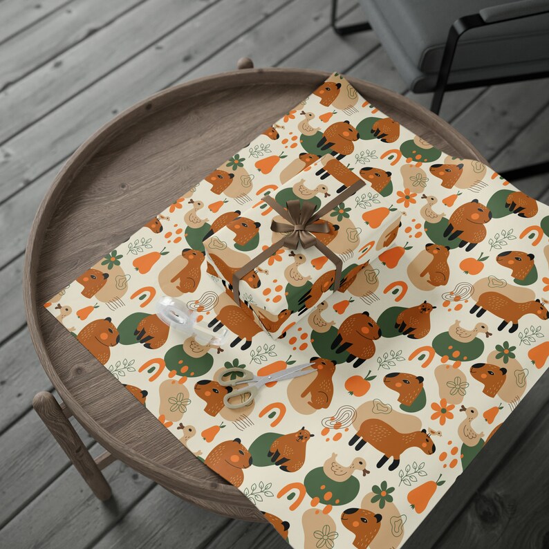 Capybara Wrapping Paper Roll, Cute Capybara Gift Wrap, Capybara Lover ...