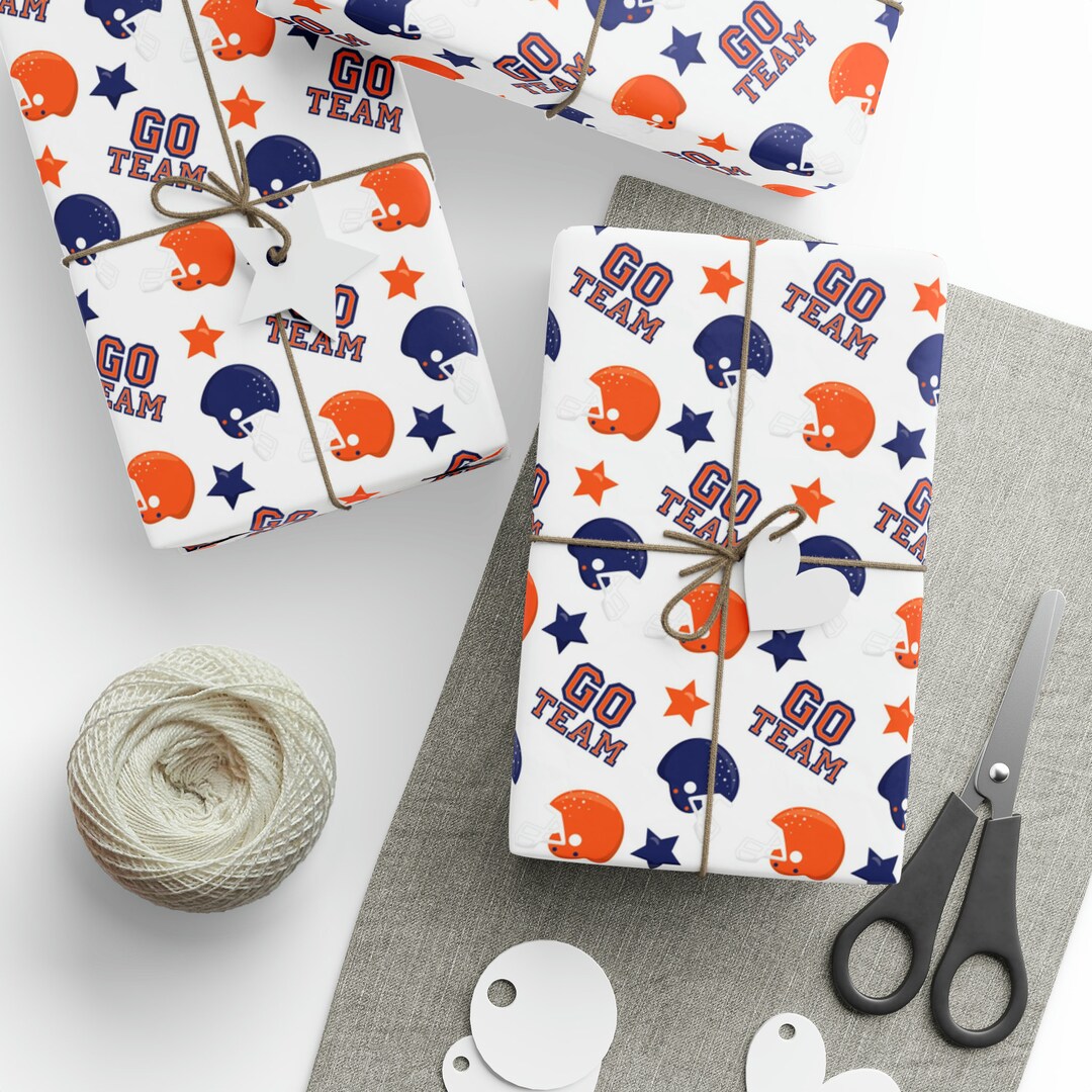 Football Wrapping Paper Roll Pigskin Gift Wrap American Etsy