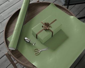 Sage Green Geschenkpapierrolle, feste grüne Geschenkverpackung, Thanksgiving Weihnachten Geburtstag Hochzeiten, Braut- und Babypartys, Gartenpartys