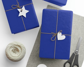 Royal Blue inpakpapierrol, mat of glanzend, effen kleur cadeauverpakking, kerstcadeaus, vakantiecadeautjes, verjaardag, Hannukah, veelzijdig