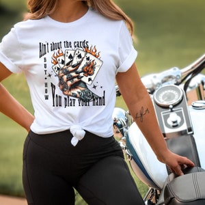 Camisa de juego, camiseta de Lady Luck, camiseta de póquer, regalos para amantes de las cartas, regalo de juego, camiseta de fiesta de Las Vegas, baraja de cartas Spade, casino