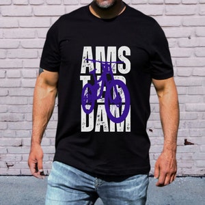 Amsterdam Shirt, Bike Bicycle T-shirt, Netherlands Tshirt, Holland Tee, Dutch Souvenir, Vacation Travel Gift, Trip to Europe, Men or Women