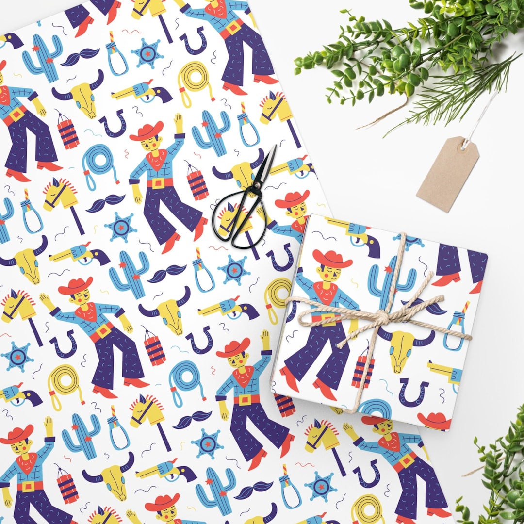 Mpanwen Western Cowboy Wrapping Paper For Boys Kids, 8 - View #11