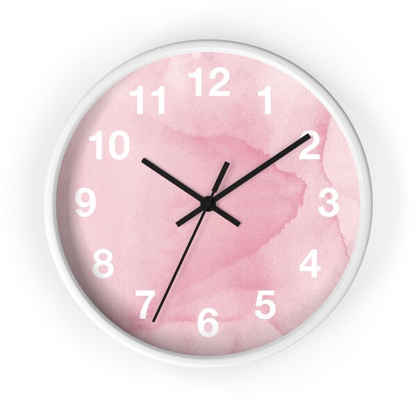 Pink Wall Clock Etsy
