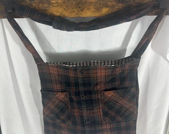 MorganRy Flannel Shoulder Bag Whitney 11 Borsa per camicia salvata foderata fatta a mano marrone nera
