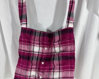 MorganRy Flannel Shoulder Bag Whitney 15 Borsa per camicia salvata foderata fatta a mano e rosa bianca