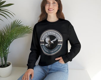 White Crow Hops - Unisex Heavy Blend™ Sweatshirt from the Bar Circle S Ranch in Ancones New Mexico. Cascade Hops lovers, & connoisseurs