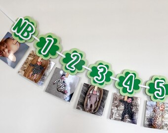 St Patricks Day 1st Birthday Party, Lucky One Birthday, First Birthday Paddy's Day, St Patrick's Day Monthly Banner, Shamrock