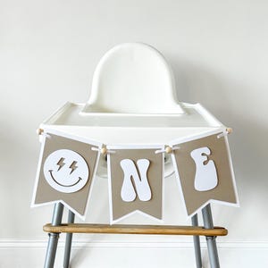 One Happy Dude High Chair banner smiley face one banner first birthday happy face baby chair banner boy blue 1st birthday banner rad dude