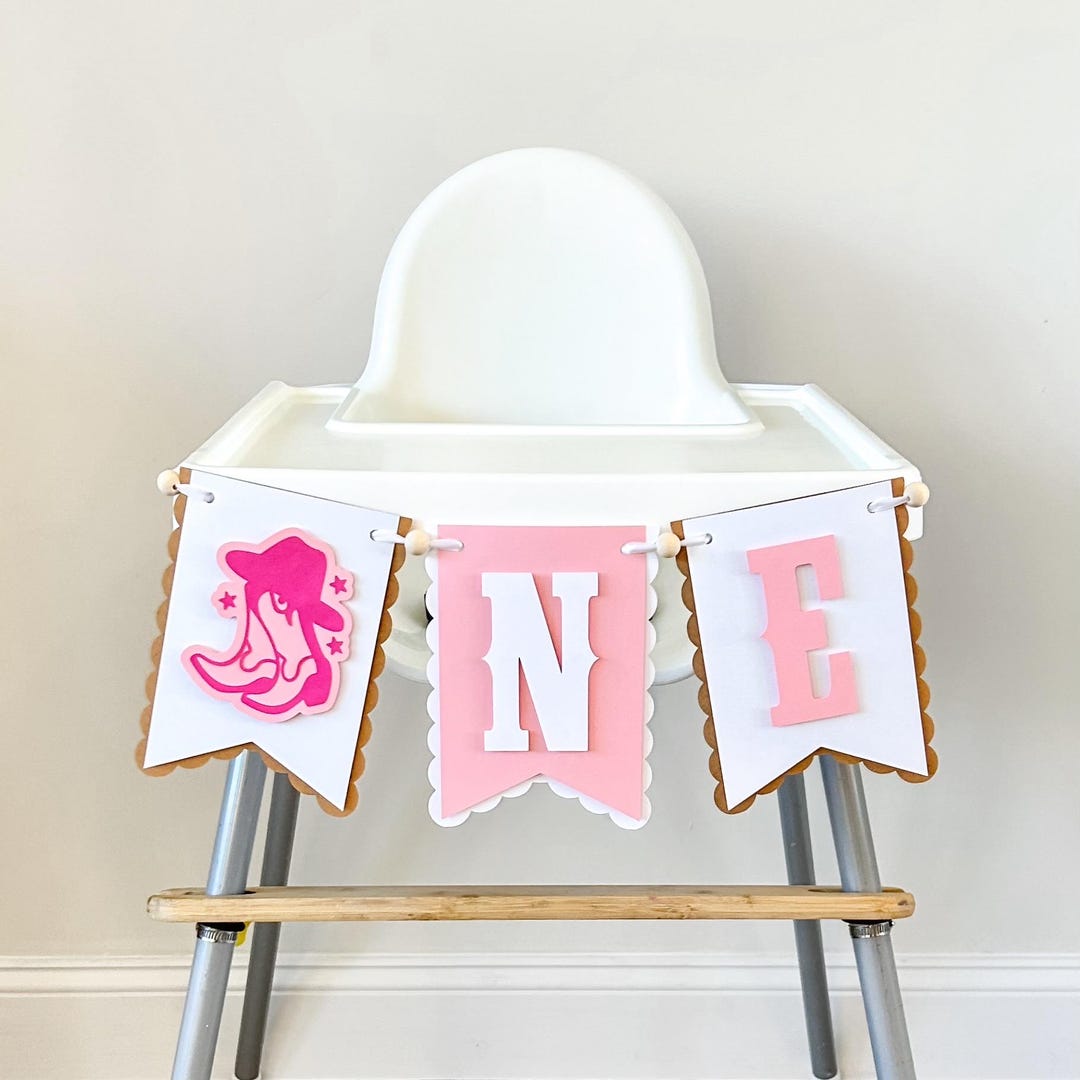 Cowgirl First Birthday Highchair Banner | My 1st Rodeo High Chair ...