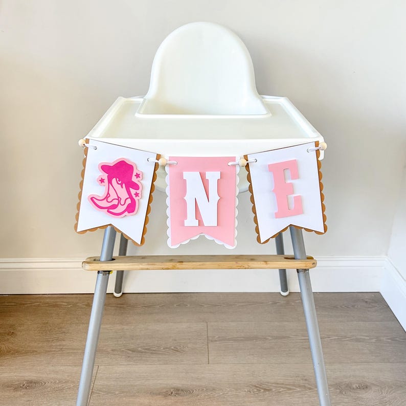 Cowgirl First Birthday Highchair Banner | My 1st Rodeo High Chair ...