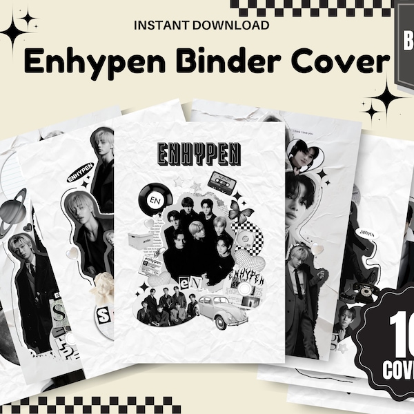 Enhypen Black and White Poster - Etsy