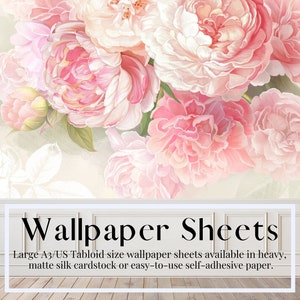 Behangpapier poppenhuis, chinoiserie, pioenrozen, perzik, roze, pastel | Peel & Stick-papier | Premium mat karton | Miniatuurbehang