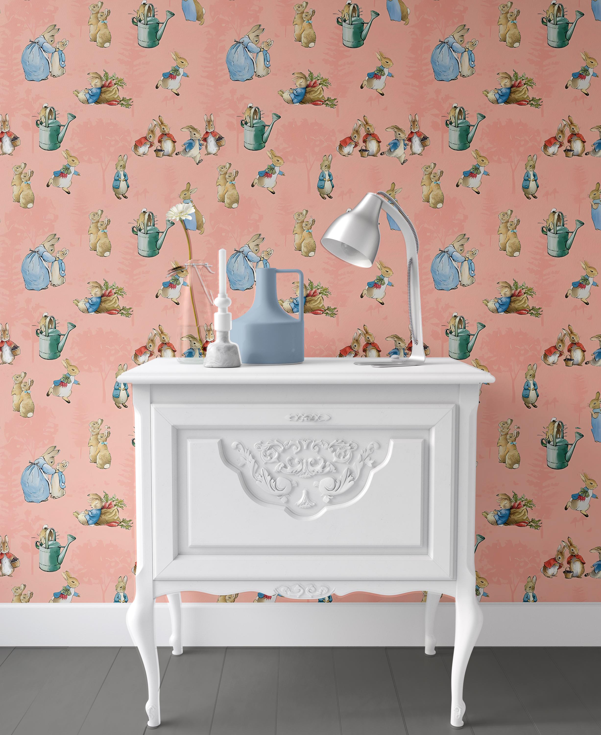 Peter Rabbit Wallpaper Pink