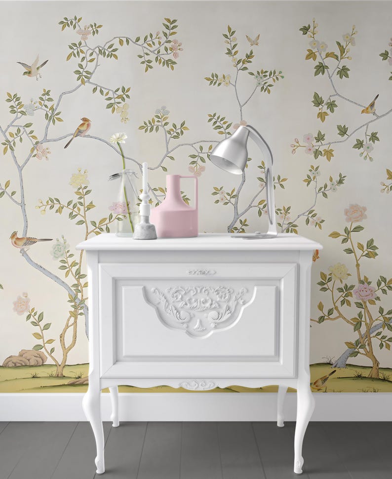 Chinoiserie Dollhouse Wallpaper: 1/12 Scale, Peel & Stick or Card Stock image 1