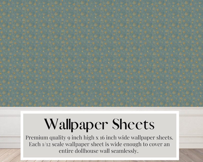 Dollhouse Wallpaper: Milky Way Celestial Peel & Stick Paper (1/12 Scale) image 3