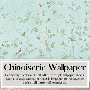 Poppenhuisbehangvellen Chinoiserie | Peel & Stick-papier | Premium mat karton | Miniaturen, vellen A3/US tabloid, schaal 1/12