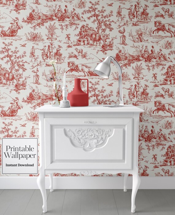 Papier Peint Miniature Toile De Jouy Noir Et Blanc Pour Maison De Poupées – Ambiance Chic Garantie !
