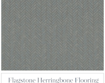 Dollhouse Flooring: Flagstone Herringbone Tile, 1/12 Scale