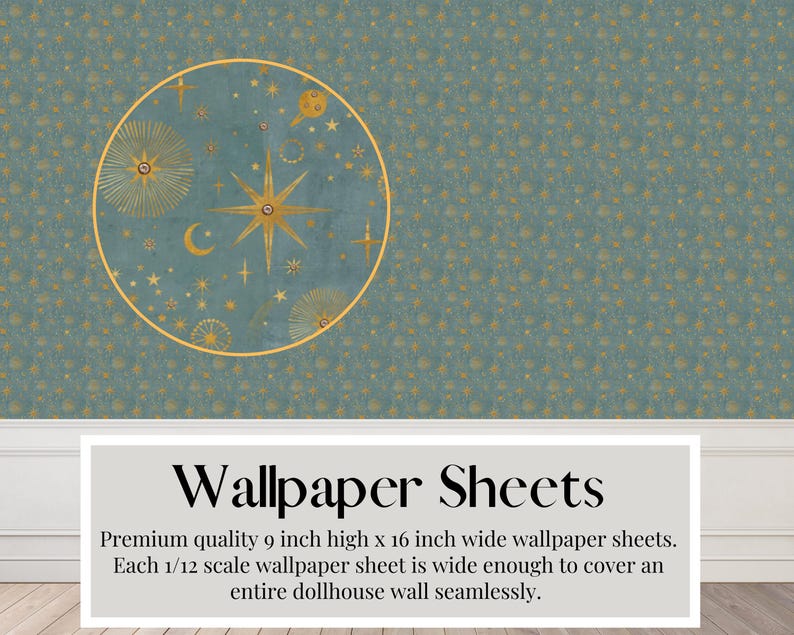 Dollhouse Wallpaper: Milky Way Celestial Peel & Stick Paper (1/12 Scale) image 2
