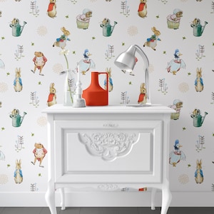 Puppenhaus Tapete, Beatrix Potter, Peter Rabbit, Peel & Stick Papier, matter Karton, A3 / US Tabloid Größe Bögen, 1/12