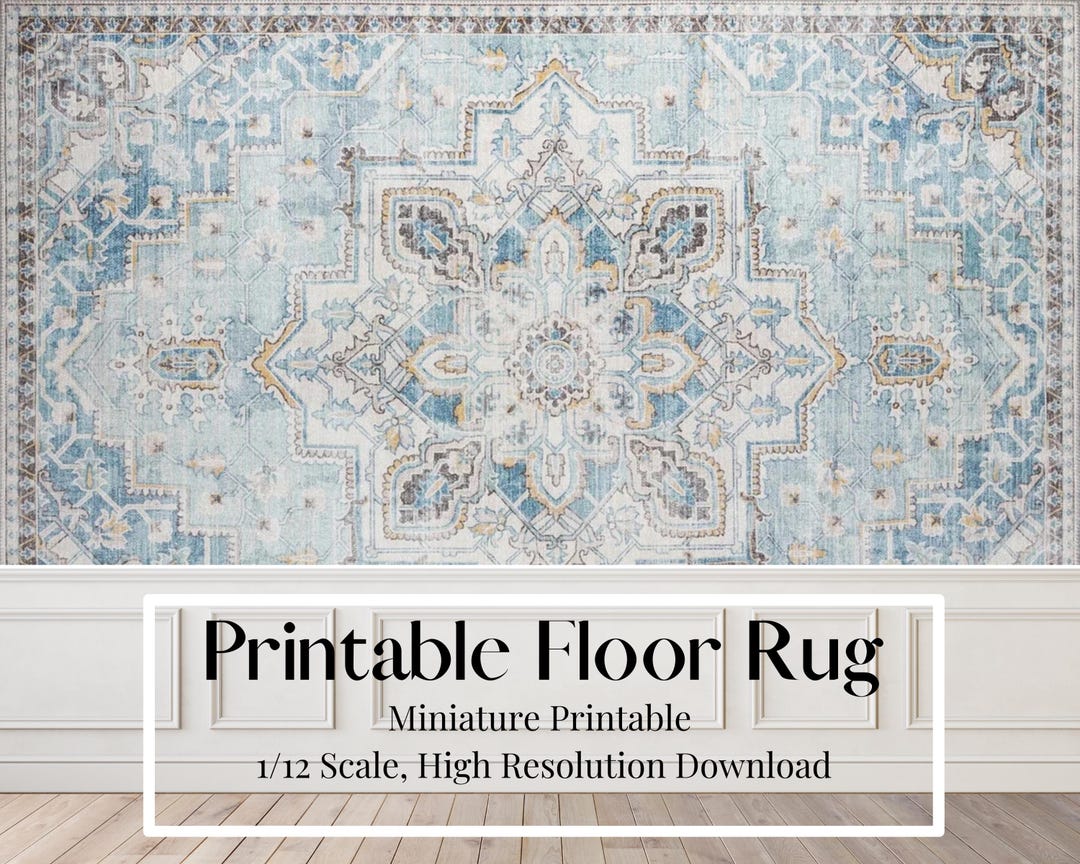 Miniature Rug Print Dollhouse Miniature Rug: 1/12 Scale Antique Style (printable Download ...