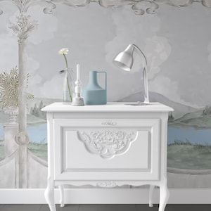 Papel pintado para casa de muñecas, vista de piedra caliza, estilo chinoiserie, campiña inglesa, papel pintado en miniatura, miniaturas victorianas, decoración de casa de muñecas, escala 1:12