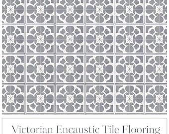 Dollhouse Flooring: Grey Victorian Tile, 1/12 Scale