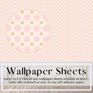 Arkusze tapety do domku dla lalek, Starburst Orange Pink, tapeta miniaturowa, papier samoprzylepny, matowy karton, arkusze formatu A3/US Tabloid