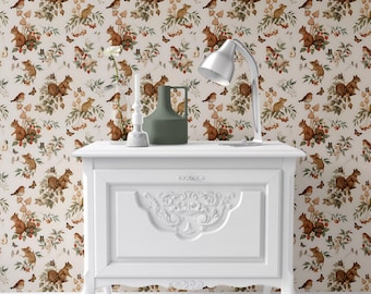 Dollhouse Wallpaper: Woodland Forest Animals, 1/12 Scale