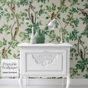Dollhouse Wallpaper, Woodland Chorus, Nature, Miniature, 1/12 Scale Printable Download