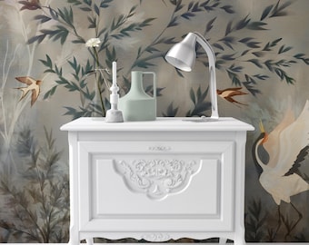 Papel pintado para casa de muñecas: Chinoiserie Birdsong, escala 1/12 (adhesivo o cartulina)