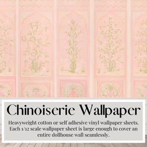 en feuilles pour maison de poupée, arches rose poudré, décoration murale, peinture, papier autocollant | Papier cartonné mat | Feuilles de format tabloïd A3/US, 1/12