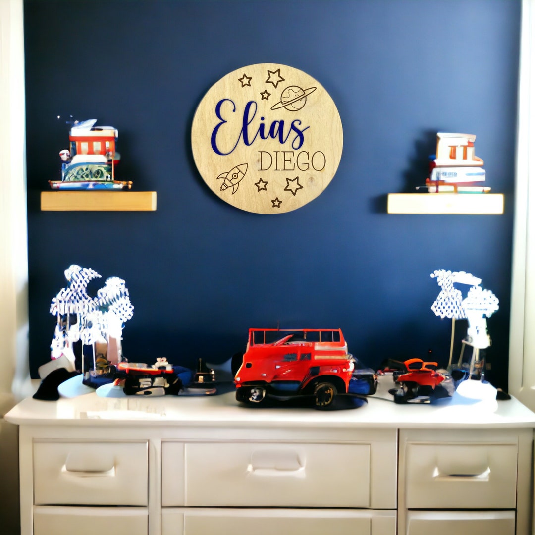 Baby Name Rounds Space Themed Baby Name Round, Name Round, Space Nursery Decor, Baby ...