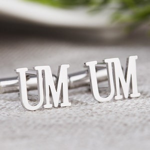 Gemelos personalizados con nombre del padrino, gemelos con iniciales personalizadas para hombres, gemelos con letras de monograma para él, regalo del padrino para hombres, regalo del novio