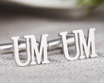 Custom Groomsman Name Cufflinks,Personalized Initials Cufflinks For Men,Monogram Letter Cufflinks For Him,Groomsman Gift For Men,Groom Gift