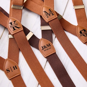 Custom Leather Suspenders,Personalized Suspenders,Suspenders For Men,Groomsmen Suspenders,Groomsman Gift,Wedding Suspenders,Rustic Suspender