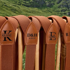 Custom Leather Suspenders,Personalized Suspenders,Suspenders For Men,Groomsmen Suspenders,Groomsman Gift,Wedding Suspenders,Rustic Suspender
