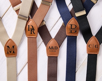 Groomsman Gifts, Personalized Groomsman Leather Suspenders, Custom Suspenders,Rustic Wedding Men Suspenders,Best Men Gifts,Wedding Men Gifts