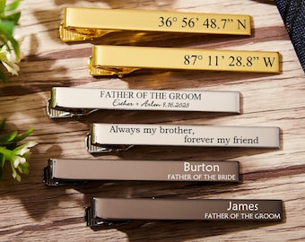 Personalize Groomsman Tie Clip,Engrave Tie Clip,Monogram Men Tie Clip,Custom Best Man Tie Clip,Gift For Groomsman,Gift For Him,Gifts For Men