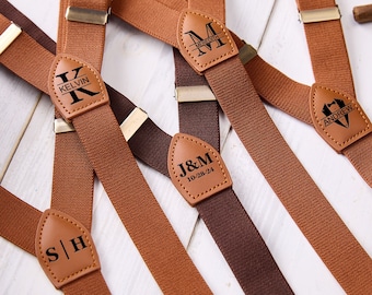Custom Leather Suspenders,Personalized Suspenders,Suspenders For Men,Groomsmen Suspenders,Groomsman Gift,Wedding Suspenders,Rustic Suspender