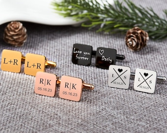 Groomsman Personalized Cufflinks,Monogram Boyfriends Cufflinks,Custom Cufflinks For Men,Engraved Husband Cufflinks ,Anniversary Gift For Him