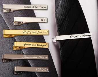 Personalize Groomsman Tie Clip,Engrave Tie Clip,Monogram Men Tie Clip,Custom Best Man Tie Clip,Gift For Groomsman,Gift For Him,Gifts For Men