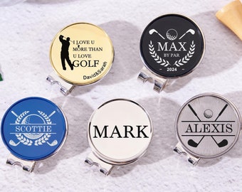 Personalized Golf Ball Marker,Engraved Magnetic Monogram Ball Marker with Hat Clip,Golf Gifts for Men,Father's Day Gift for Dad/Coach