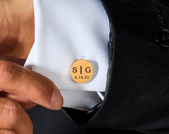 Personalized Groomsman Cufflinks,Custom Men Cufflinks,Engraved Cufflinks For Him,Groomsmen Father Of Bride Groom Dad Gift,Anniversary Gift