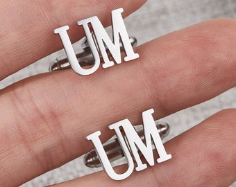 Custom Initials Cufflinks For Groomsman,Personalized Gift For Men,Monogram Groom Letter Cuff Link,Groomsman Gift,Best Man Name Cufflinks