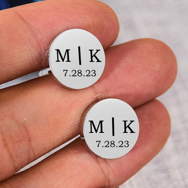 Custom Engraved Cufflinks For Groomsman,Personalized Gift For Him,Best Man Metal Cuff Link,Groom Groomsman Gift,Anniversary Gift For Husband