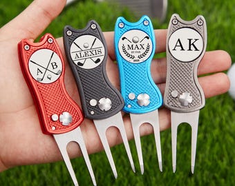 CustomGolf Divot Tool With Ball Marker,Personalized Retractable Divot Tool,Groomsmen Golfer Gift For Men,Golf Accessories,Father's Day Gifts