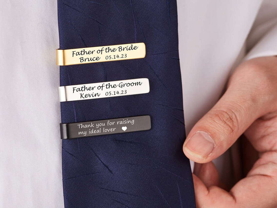 Personalize Groomsman Tie Clipmonogram Best Man Tie Etsy