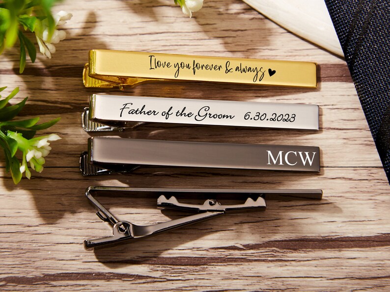 Personalize Groomsman Tie Clip,engrave Tie Clip,monogram Men Tie Clip,custom Best Man Tie Clip